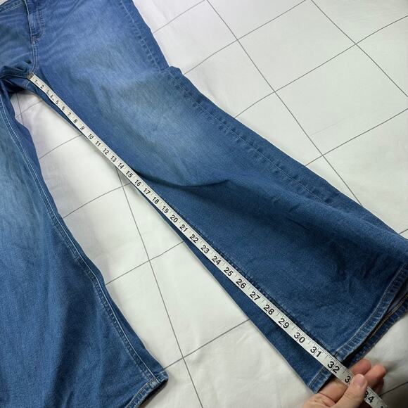 J.Crew Jeans Womens 32 Blue Skinny Flare Margaret Wash High Rise 70s Retro Boho - Picture 12 of 14